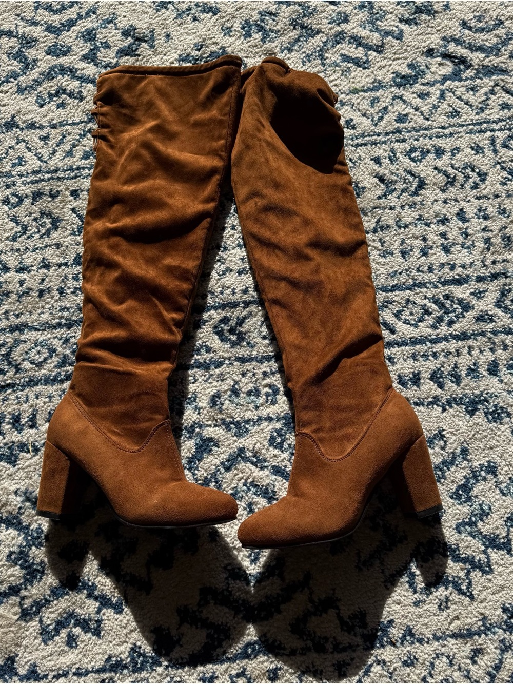 Women's Over-the-Knee Block Heel Boots - Brown